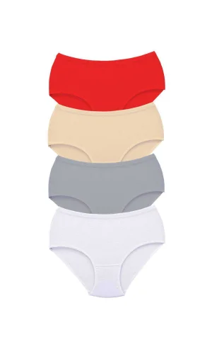 4 Adet Tutku Kadın Yüksek Bel Bato Kalın Lastik Külot S13