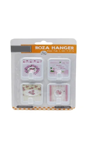 4 lü Roza Yapışkanlı Askı 4,5X6cm