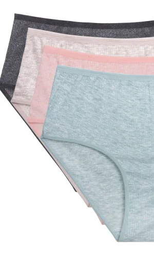 4lü Yeni Seri Renkli Yüksek Bel Fitilli Ribana Bato Külot Gri Pudra Şeftali Yeşil