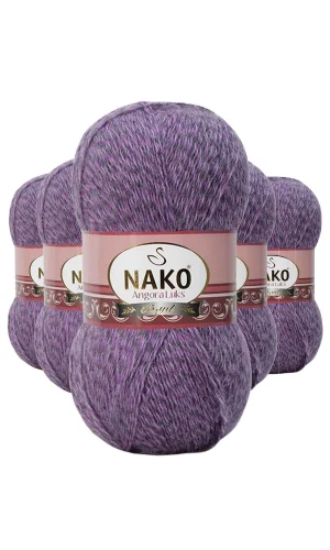 5 Adet Angora Lüks El Örgü İpi Lila Muline 21360