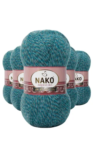 5 Adet Angora Lüks El Örgü İpi Petrol Muline 21357