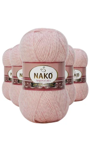 5 Adet Angora Lüks El Örgü İpi Powder 21356