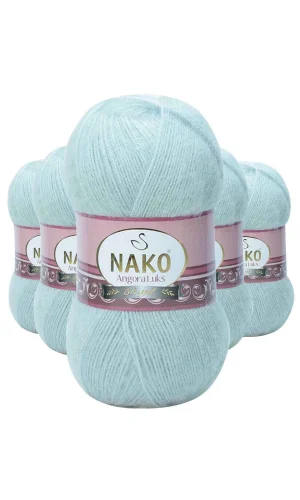 5 Adet Angora Lüks El Örgü İpi Saraylı Mint 10471