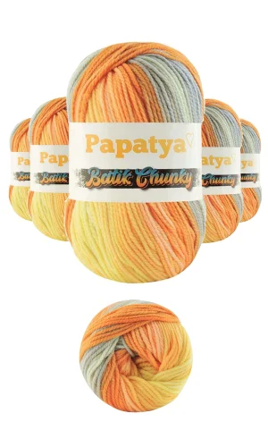 5 Adet Batik Chunky Örgü İpi Yünü Tüm Kıyafetlere Uygun - 108