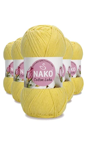 5 Adet Cotton Lüks Yelek Tunik Kazak Bluz Hırka İpi Yünü Açık Sarı 97554