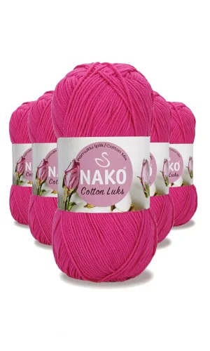 5 Adet Cotton Lüks Yelek Tunik Kazak Bluz Hırka İpi Yünü Fuşya 97572