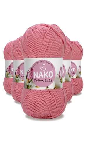 5 Adet Cotton Lüks Yelek Tunik Kazak Bluz Hırka İpi Yünü Gül Pembe 97551