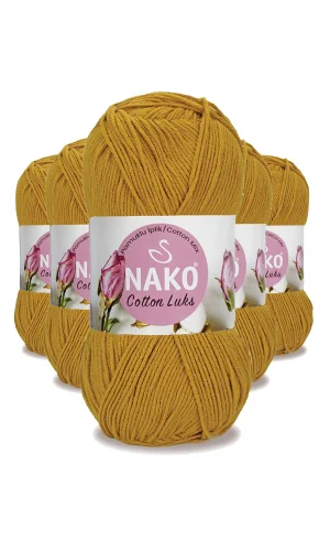 5 Adet Cotton Lüks Yelek Tunik Kazak Bluz Hırka İpi Yünü Hardal 97555