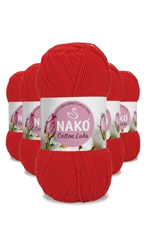 5 Adet Cotton Lüks Yelek Tunik Kazak Bluz Hırka İpi Yünü Kırmızı 97573