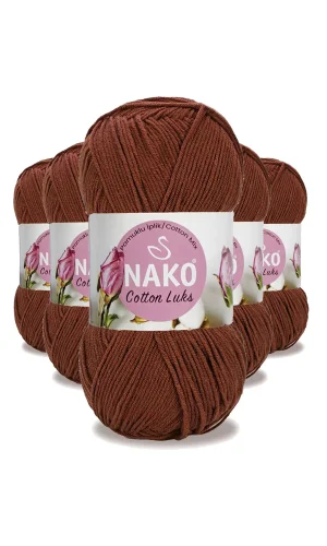 5 Adet Cotton Lüks Yelek Tunik Kazak Bluz Hırka İpi Yünü Kızıl Kahve 97556