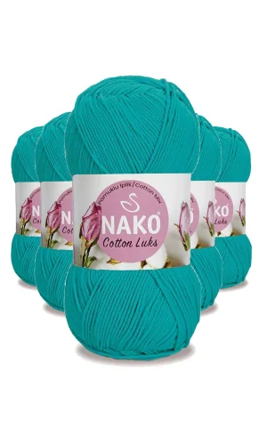 5 Adet Cotton Lüks Yelek Tunik Kazak Bluz Hırka İpi Yünü Koyu Turkuaz 97581