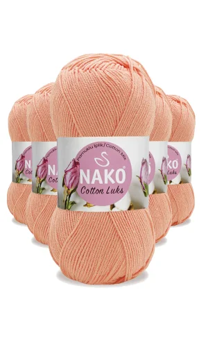 5 Adet Cotton Lüks Yelek Tunik Kazak Bluz Hırka İpi Yünü Somon 97594