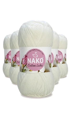 5 Adet Cotton Lüks Yelek Tunik Kazak Bluz Hırka İpi Yünü Süt Beyaz 97570