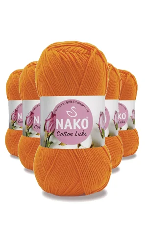 5 Adet Cotton Lüks Yelek Tunik Kazak Bluz Hırka İpi Yünü Turuncu 97552