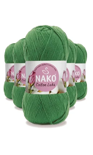 5 Adet Cotton Lüks Yelek Tunik Kazak Bluz Hırka İpi Yünü Yeşil 97576