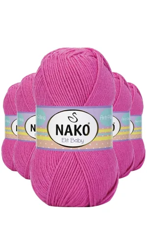 5 Adet Elite Baby El Örgü İpi Tüylenmeyen Bebek Yünü Çöl Gülü 5278