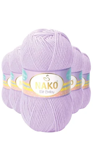 5 Adet Elite Baby El Örgü İpi Tüylenmeyen Bebek Yünü Mine Çiçeği 5090