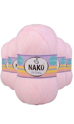 5 Adet Elite Baby El Örgü İpi Tüylenmeyen Bebek Yünü Soft Pembe 2892