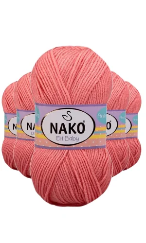 5 Adet Elite Baby El Örgü İpi Tüylenmeyen Bebek Yünü Somon 1469