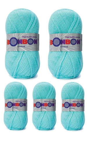 5 Adet Festival Simli Örgü İpi Yünü Renk No:203