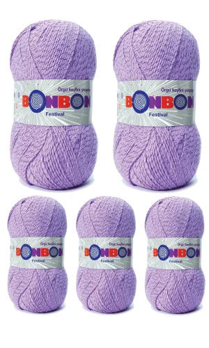 5 Adet Festival Simli Örgü İpi Yünü Renk No:205