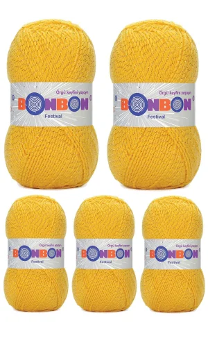 5 Adet Festival Simli Örgü İpi Yünü Renk No:217