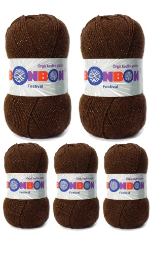 5 Adet Festival Simli Örgü İpi Yünü Renk No:219