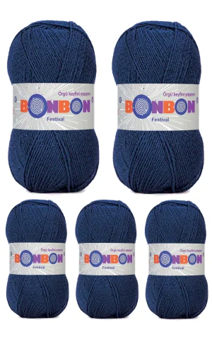 5 Adet Festival Simli Örgü İpi Yünü Renk No:488