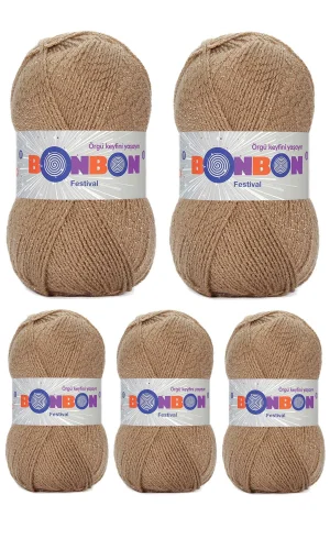 5 Adet Festival Simli Örgü İpi Yünü Renk No:672