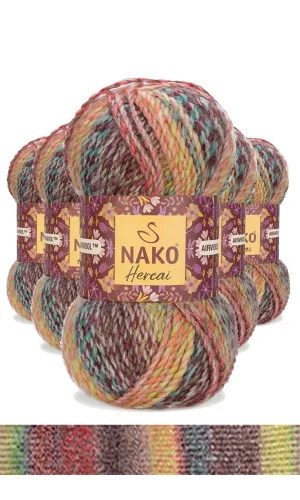 5 Adet Hercai Ebruli Hırka Kazak Atkı Bere El Örgü İpi Yünü 28030