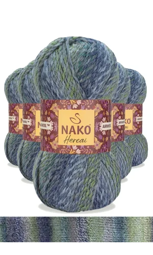 5 Adet Hercai Ebruli Hırka Kazak Atkı Bere El Örgü İpi Yünü 28046