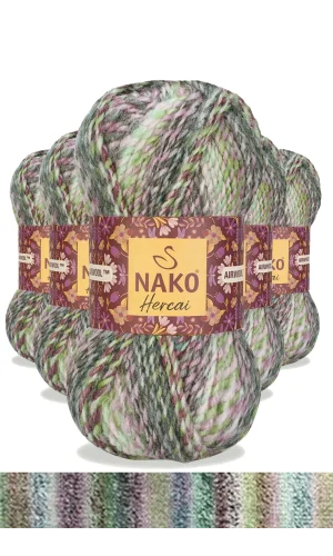 5 Adet Hercai Ebruli Hırka Kazak Atkı Bere El Örgü İpi Yünü 28129