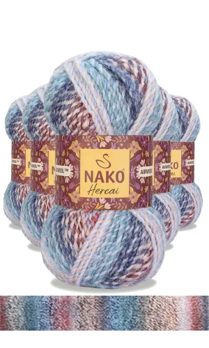 5 Adet Hercai Ebruli Hırka Kazak Atkı Bere El Örgü İpi Yünü 28132