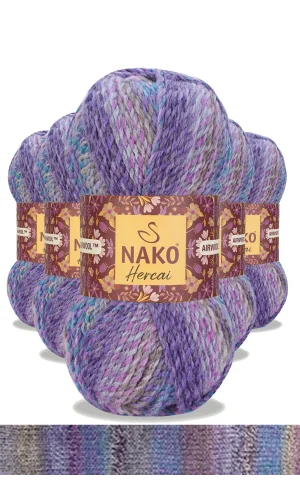 5 Adet Hercai Ebruli Hırka Kazak Atkı Bere El Örgü İpi Yünü 28181