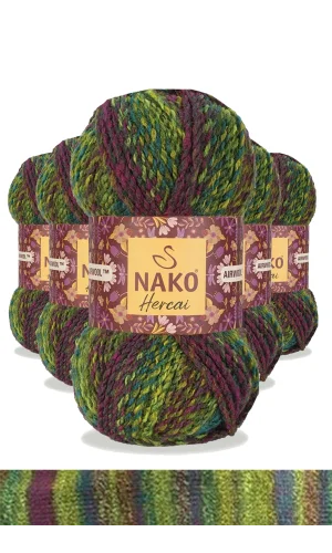 5 Adet Hercai Ebruli Hırka Kazak Atkı Bere El Örgü İpi Yünü 7130