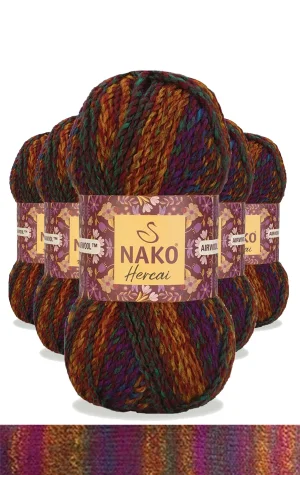 5 Adet Hercai Ebruli Hırka Kazak Atkı Bere El Örgü İpi Yünü 7131