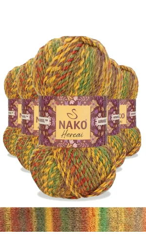 5 Adet Hercai Ebruli Hırka Kazak Atkı Bere El Örgü İpi Yünü 7252