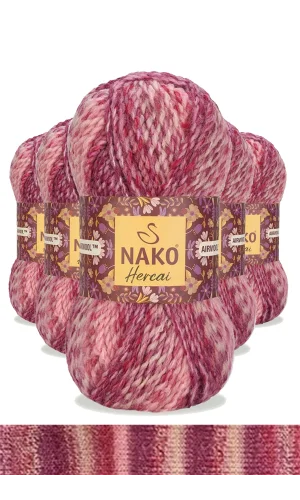 5 Adet Hercai Ebruli Hırka Kazak Atkı Bere El Örgü İpi Yünü 7318