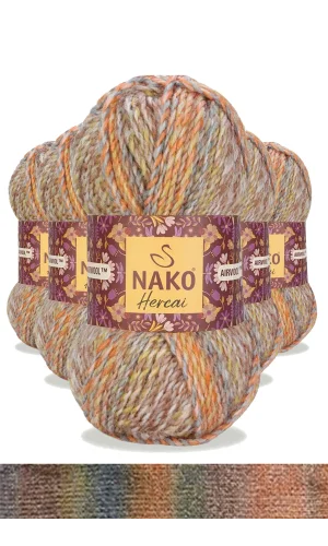 5 Adet Hercai Ebruli Hırka Kazak Atkı Bere El Örgü İpi Yünü 76035