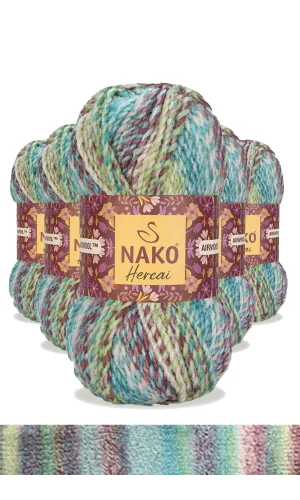 5 Adet Hercai Ebruli Hırka Kazak Atkı Bere El Örgü İpi Yünü 76037