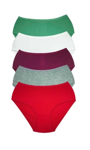 5 Adet Kadın Yüksek Bel Ribana Bato Külot S044