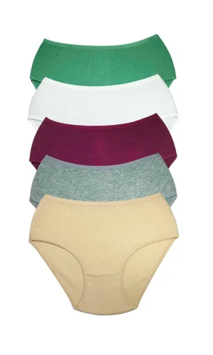 5 Adet Kadın Yüksek Bel Ribana Bato Külot S045