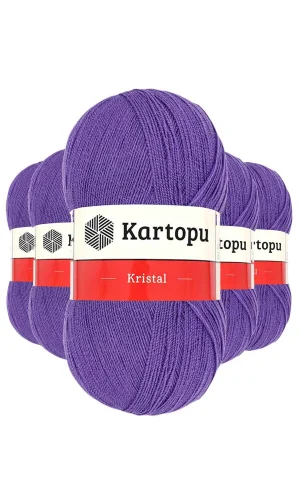 5 Adet Kristal Çift Katlı El Örgü Lif İpi Açık Mor K703