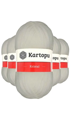 5 Adet Kristal Çift Katlı El Örgü Lif İpi Ekru K013