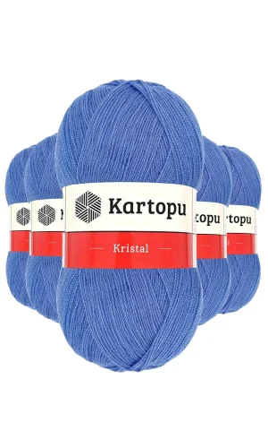 5 Adet Kristal Çift Katlı El Örgü Lif İpi Koyu Mavi K535