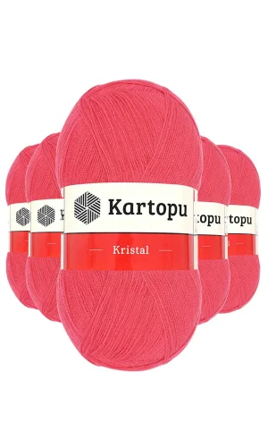 5 Adet Kristal Çift Katlı El Örgü Lif İpi Nar Çiçeği K812