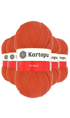 5 Adet Kristal Çift Katlı El Örgü Lif İpi Narenciye K1212