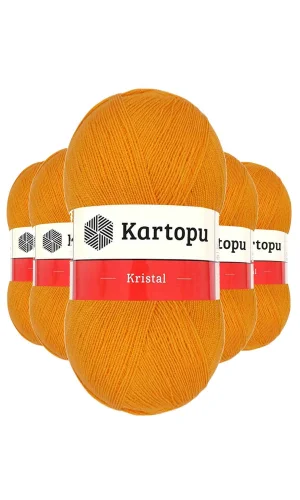 5 Adet Kristal Çift Katlı El Örgü Lif İpi Portakal K312