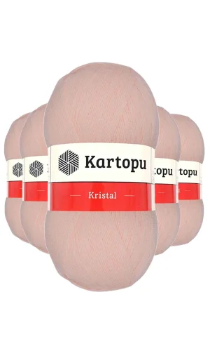 5 Adet Kristal Çift Katlı El Örgü Lif İpi Somon K223