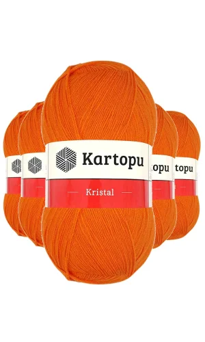 5 Adet Kristal Çift Katlı El Örgü Lif İpi Turuncu K210